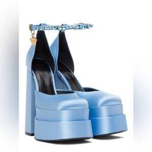 Blue Medusa Aevitas platform Heels Versace